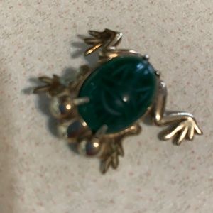 Karen Lynne sterling scarab frog broach
